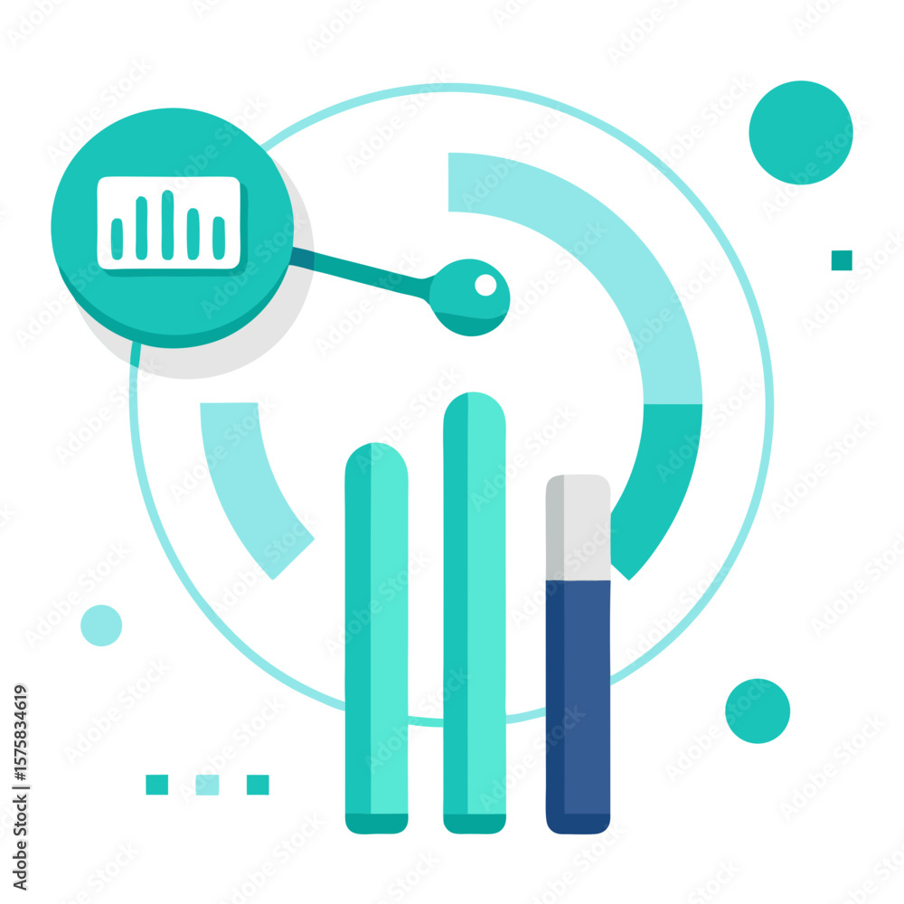 Poster a blue and white image of a computer monitor with a green pen on the left side. the pen is connected