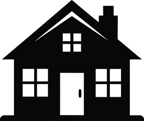 house icon black silhouette vector illustration on transparent background

