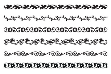 Obraz premium Set of decorative seamless ornamental border - Vector modular