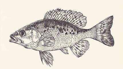 Obraz premium Detailed illustration of a fish.