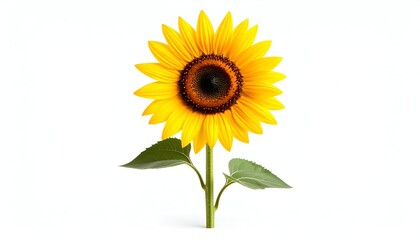Obraz premium Sunflower, white isolate background
