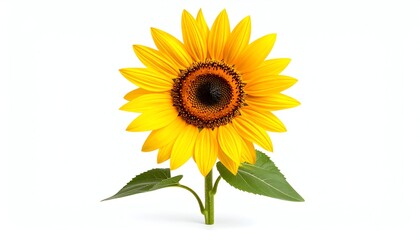 Fototapeta premium Sunflower, white isolate background