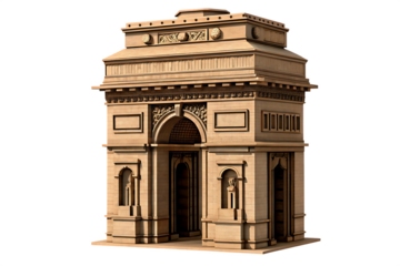 India Gate monument architectural landmark isolated on a transparent background