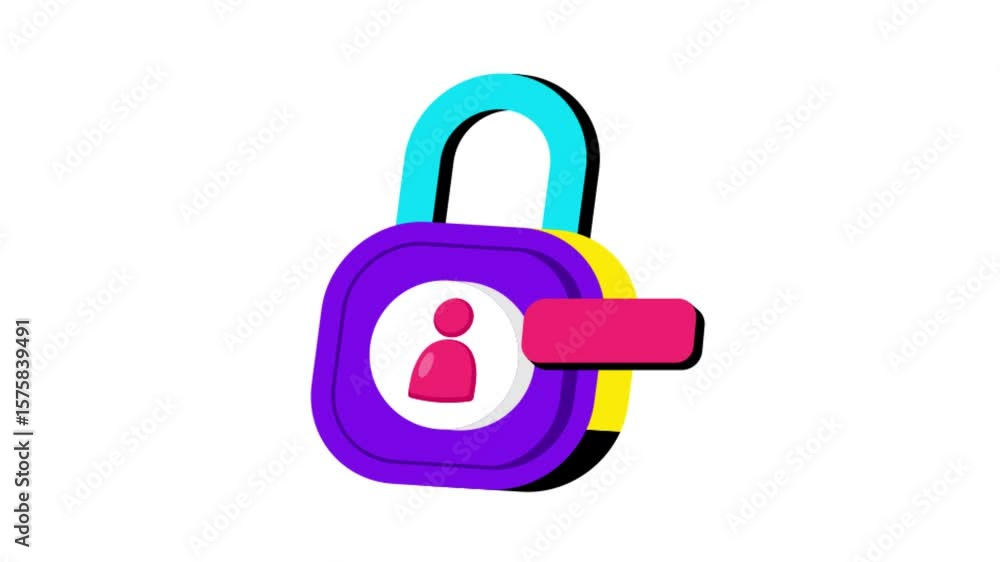Poster account security icon animation mp4 file