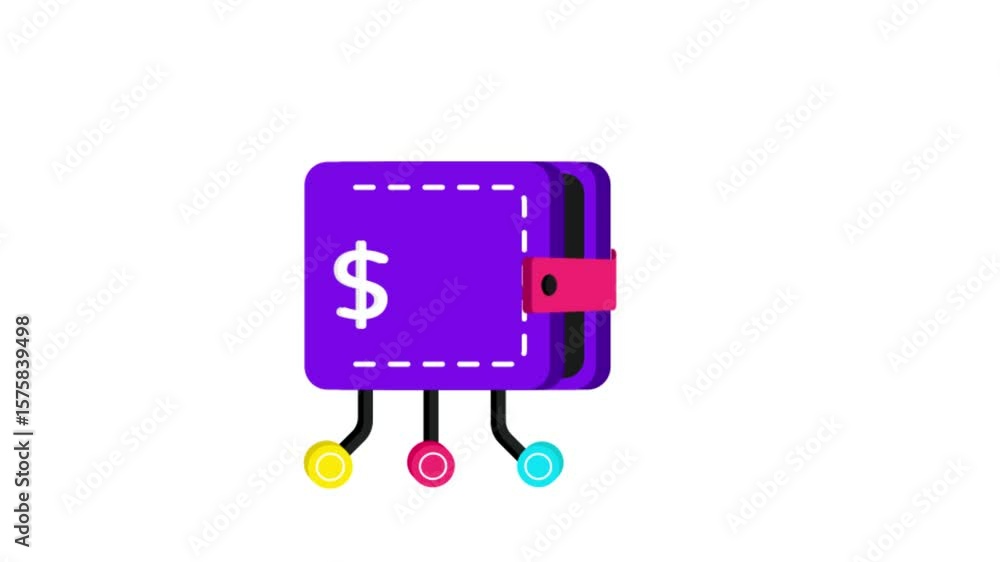 Poster digital wallet icon animation mp4 file