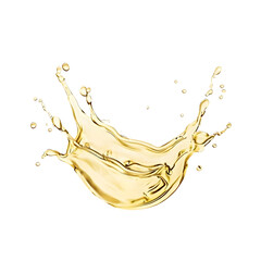 Obraz premium Beautiful splash of sunflower oil isolated on a white transparent background