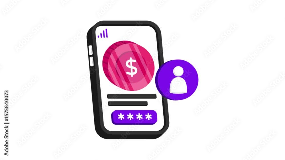 Poster mobile otp icon animation mp4 file