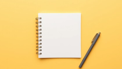 Blank notebook and pen