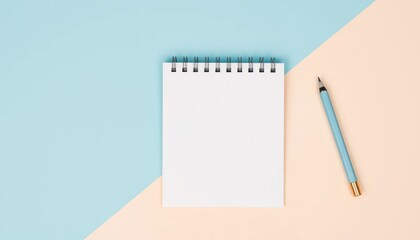 Blank notebook and pencil