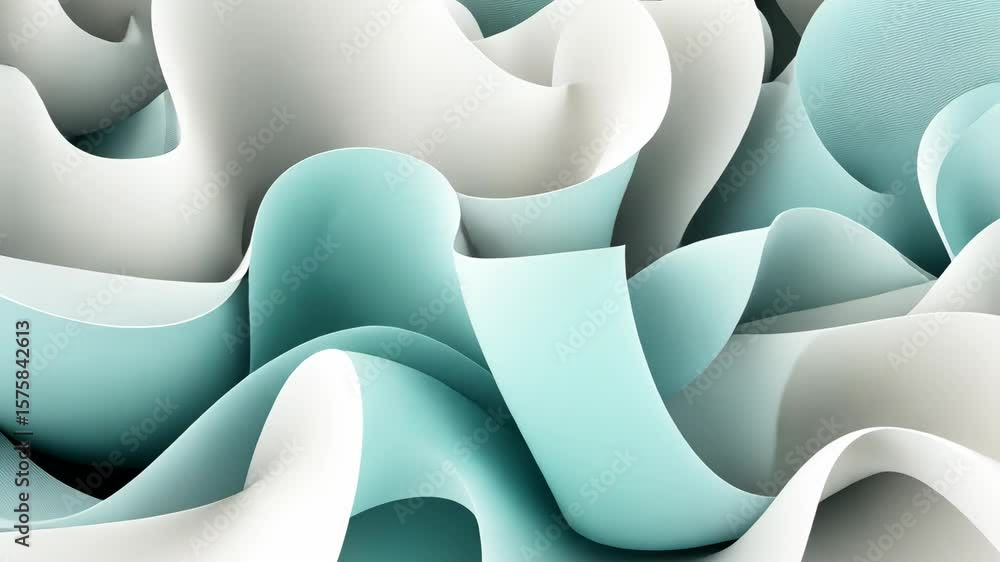 Poster experience a soothing visual of soft, flowing shapes in serene hues, creating a captivating atmosphe