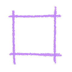 Grunge chalk textured brush as the frame on a white background—chalk-style square frame vector illustration. Grunge rectangle or square shape