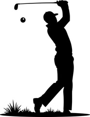 golf, golfer man  swing,  ball, sport vector 
