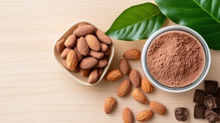 Rich Bowls of Cocoa and Cocoa Powder Perfect for Delightful Desserts