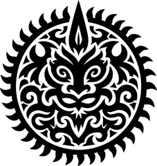 : Tribal Dragon Circle Design vector