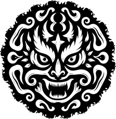 : Tribal Dragon Circle Design vector