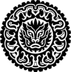 : Tribal Dragon Circle Design vector