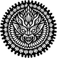 : Tribal Dragon Circle Design vector