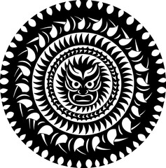 : Tribal Dragon Circle Design vector