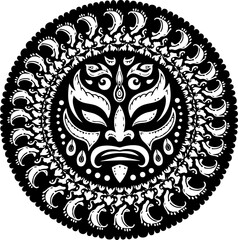 : Tribal Dragon Circle Design vector
