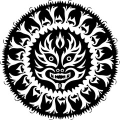 : Tribal Dragon Circle Design vector