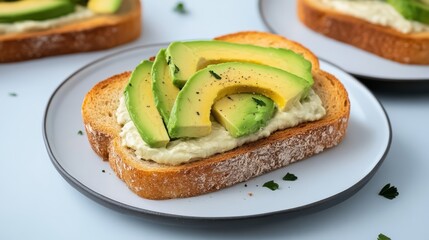 Deliciously Crafted Sandwich with Fresh Avocado and Colorful Toppings