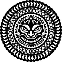 : Tribal Dragon Circle Design vector