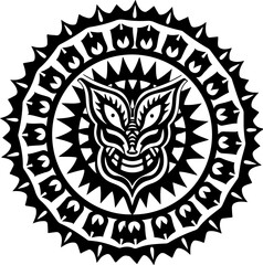: Tribal Dragon Circle Design vector