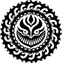 : Tribal Dragon Circle Design vector