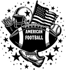American Football Sports Graphics Vector