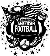 American Football Sports Graphics Vector
