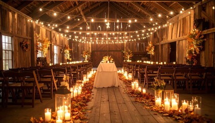 Rustic barn wedding reception