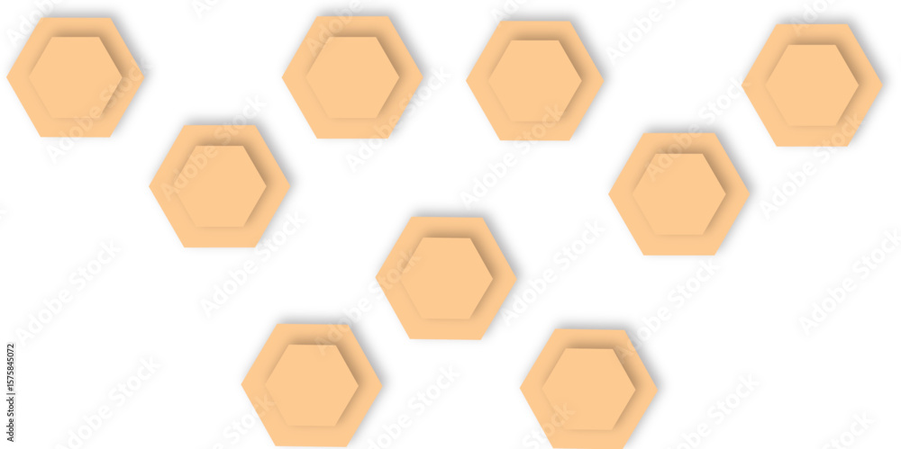 Poster colorful geometric hexagon texture pattern design. abstract hexagon design white background and wall