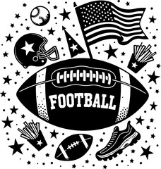 American Football Sports Graphics Vector