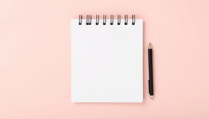 Blank notepad and pencil on pink background (2)