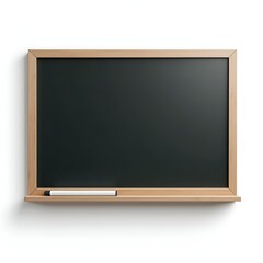 Blank Blackboard with Chalk Isolated on White Background – Minimalist Education and Presentation Concept

