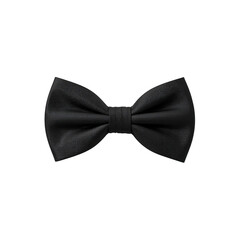 Elegant black bow tie on a solid black background, perfect for formal occasions and sophisticated attire.