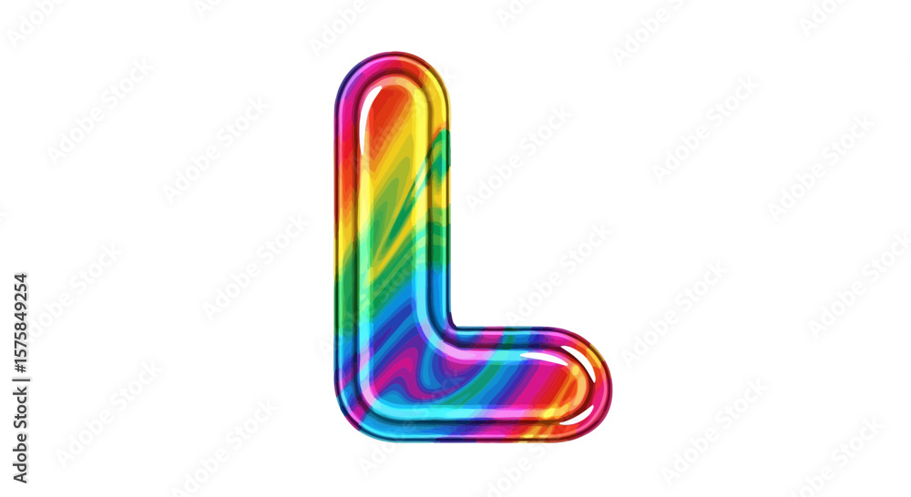Fototapete vector letter l alphabet design rainbow colorful font typography graphic design illustration vector 