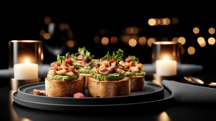 Elegant Plate of Food Surrounded by Soft Candlelight Creating Warmth