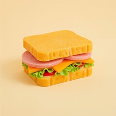 "Playful Bite: The Cartoon Sandwich Delight"