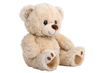 Obraz premium Cute soft teddy bear toy isolated on transparent background