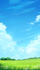 Hill mountain and blue sky, nature environment story background