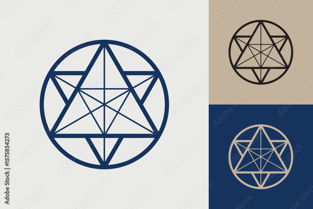 Fototapete Geometric circle logo icon. Circle concept vector design with minimalistic linear style