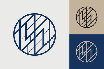 Geometric circle logo icon. Circle concept vector design with minimalistic linear style