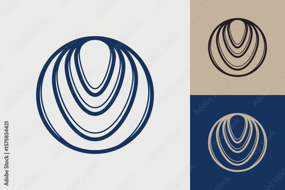 Fototapete Geometric circle logo icon. Circle concept vector design with minimalistic linear style