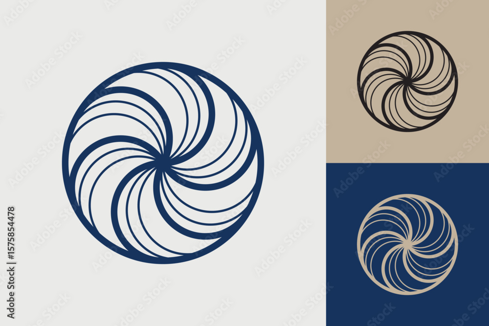 Poster geometric circle logo icon. circle concept vector design with minimalistic linear style