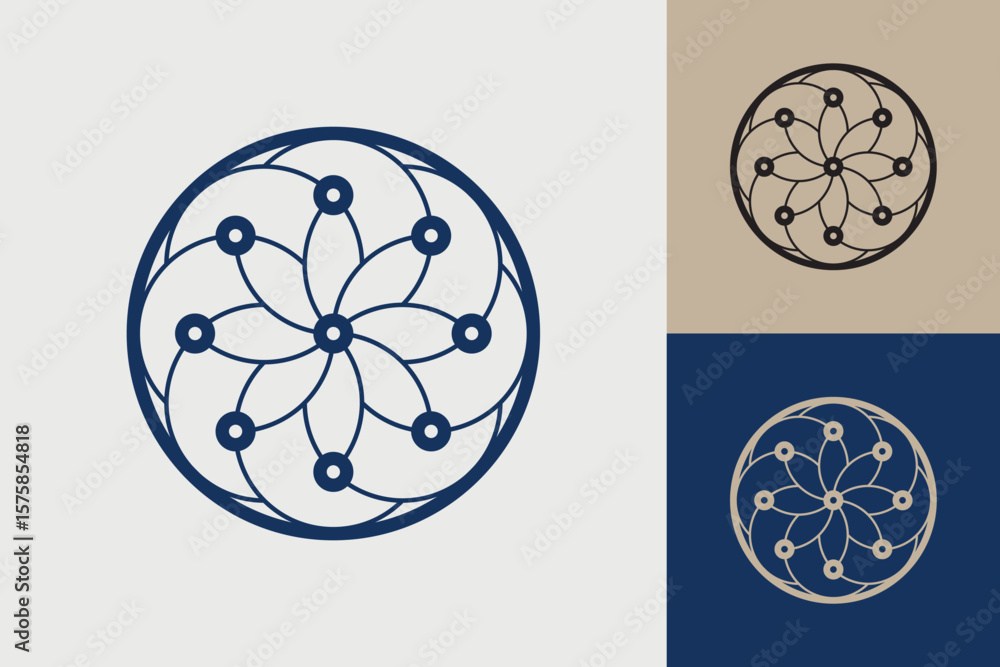 Fototapete geometric circle logo icon. circle concept vector design with minimalistic linear style