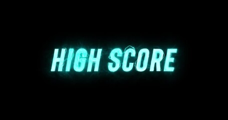 High Score Cyan Neon Cyberpunk Text Animation Video - Powered by Adobe
