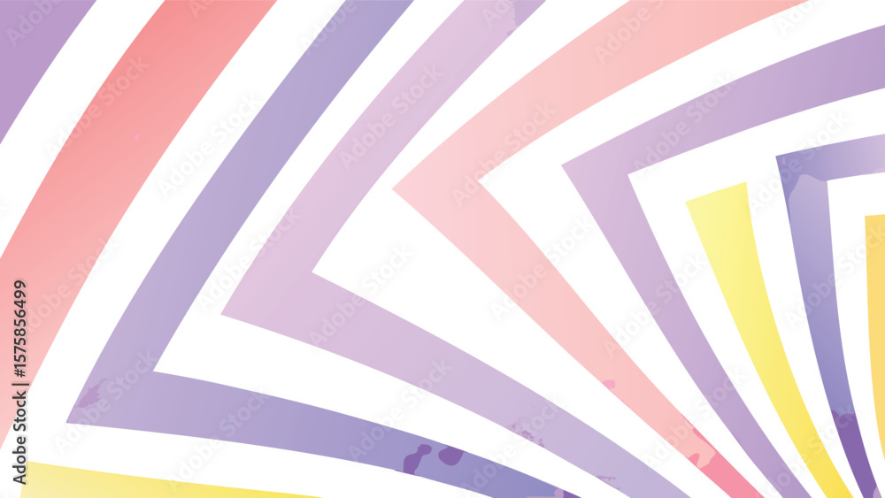 Aufkleber pastel colored geometric shapes creating a radiating pattern with a white background design element
