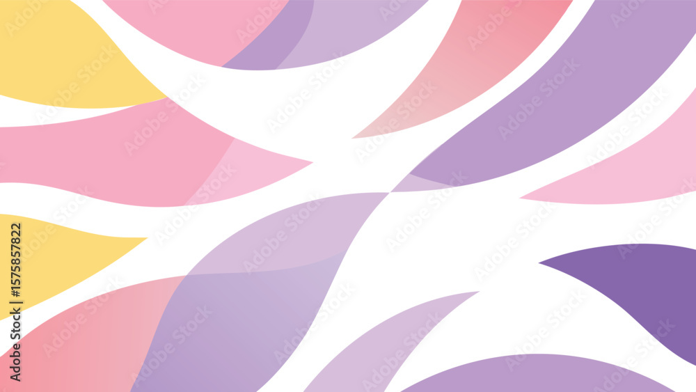 Poster abstract background featuring overlapping pastel colored shapes in a flowing and dynamic pattern