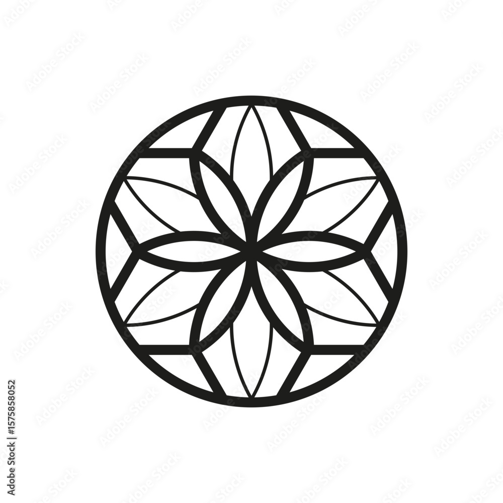 Poster geometric circle logo icon. circle concept vector design with minimalistic linear style